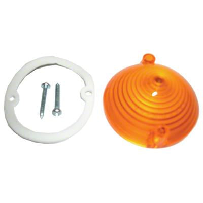 GMK302007064 1965-1966 FORD MUSTANG AMBER PARK LIGHT LENS WITHOUT LOGOS- INCLUDES GASKET AND SCREWS