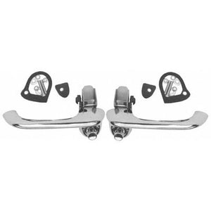 GMK302044064S 1966-1977 FORD BRONCO and 1964-1970 FORD MUSTANG DRIVER AND PASSSENGER SIDE PAIR OF OUTER DOOR HANDLES WITH HARDWARE