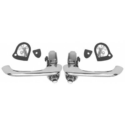 GMK302044064S 1966-1977 FORD BRONCO and 1964-1970 FORD MUSTANG DRIVER AND PASSSENGER SIDE PAIR OF OUTER DOOR HANDLES WITH HARDWARE