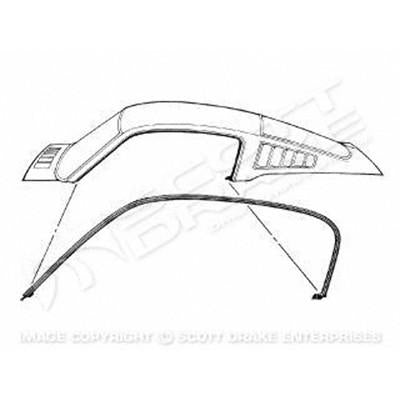 GMK302053765P 1965-1966 FORD MUSTANG DRIVER AND PASSENGER SIDE PAIR OF ROOF RAIL WEATHERSTRIPS FOR FASTBACK MODELS