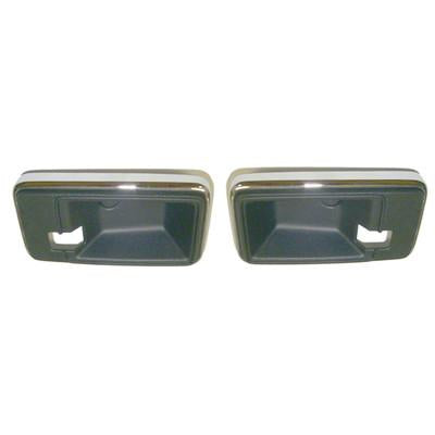 GMK402144177P DRIVER AND PASSENGER SIDE PAIR OF BLACK AND CHROME DOOR HANDLE CUPS