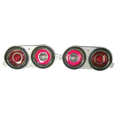 GMK4021842712S 1971-1973 CHEV CAMARO DRIVER AND PASSENGER SIDE TAIL LIGHT SET WITH PILLOW OPTICS ON BACKUP LIGHT- FOR RS MODELS