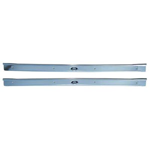 GMK403057564P DRIVER AND PASSENGER SIDE PAIR OF DOOR SILL PLATES WITH CORRECT RIBS AND WITH EMBLEMS