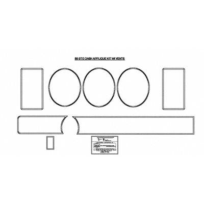 GMK4332523691AS 1969-1969 PONTIAC TEMPEST 8-PIECE INSTRUMENT BEZEL APPLIQUE KIT