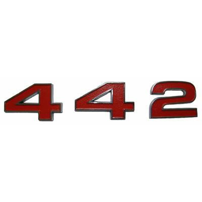 GMK453305872S 1972-1972 OLDSMOBILE CUTLASS GRILLE NUMERALS- '442'- RED